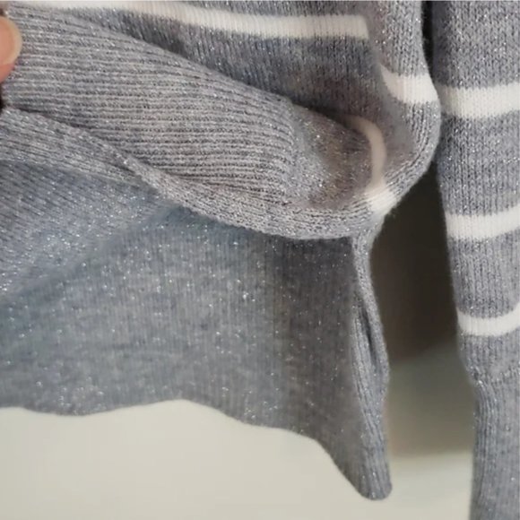 OLD NAVY GLITTER GRAY STRIPED SWEATER, SIZE S - Picture 9 of 10